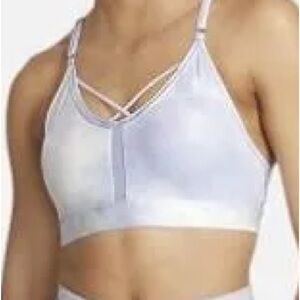 Nike Blue Sports Bra with Adjustable Straps and Front Zipper